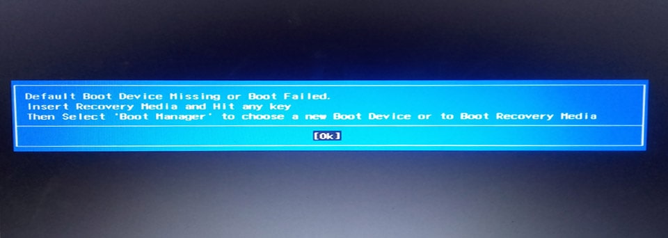 حل مشكلة رسالة no bootable device